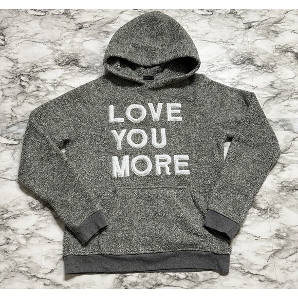 Oysho Tops - Oysho Women's Sweater Size S Gray Heather Fleece Hoodie Long Sleeve Spell‎ Out